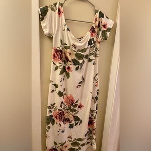 Summer Floral Bodycon Midi Dress || Large